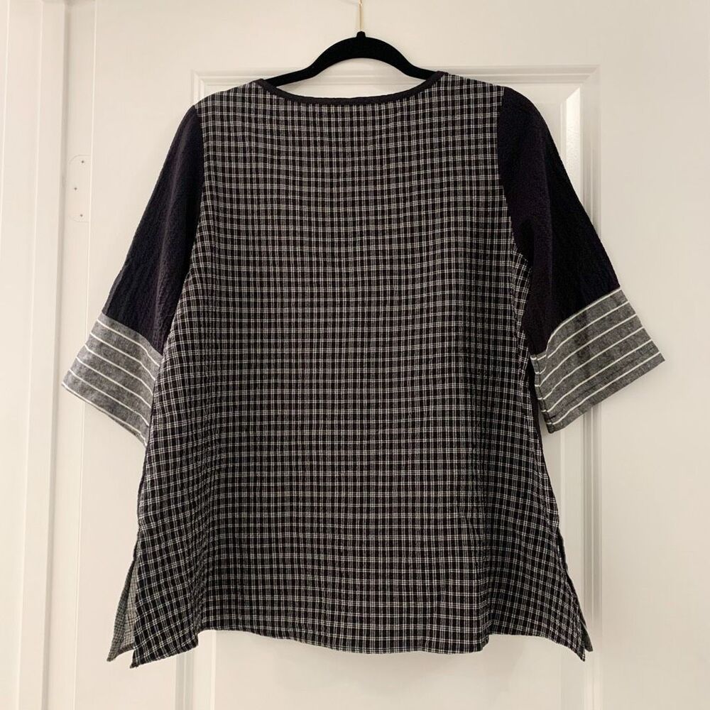 Soft Surroundings Sz S Patchwork Checked Striped … - image 2
